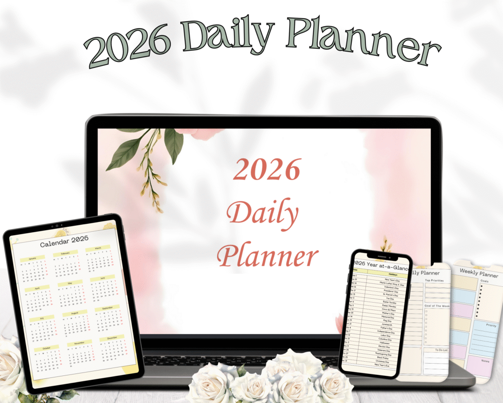 2026 Daily Planner – Editable Canva Template