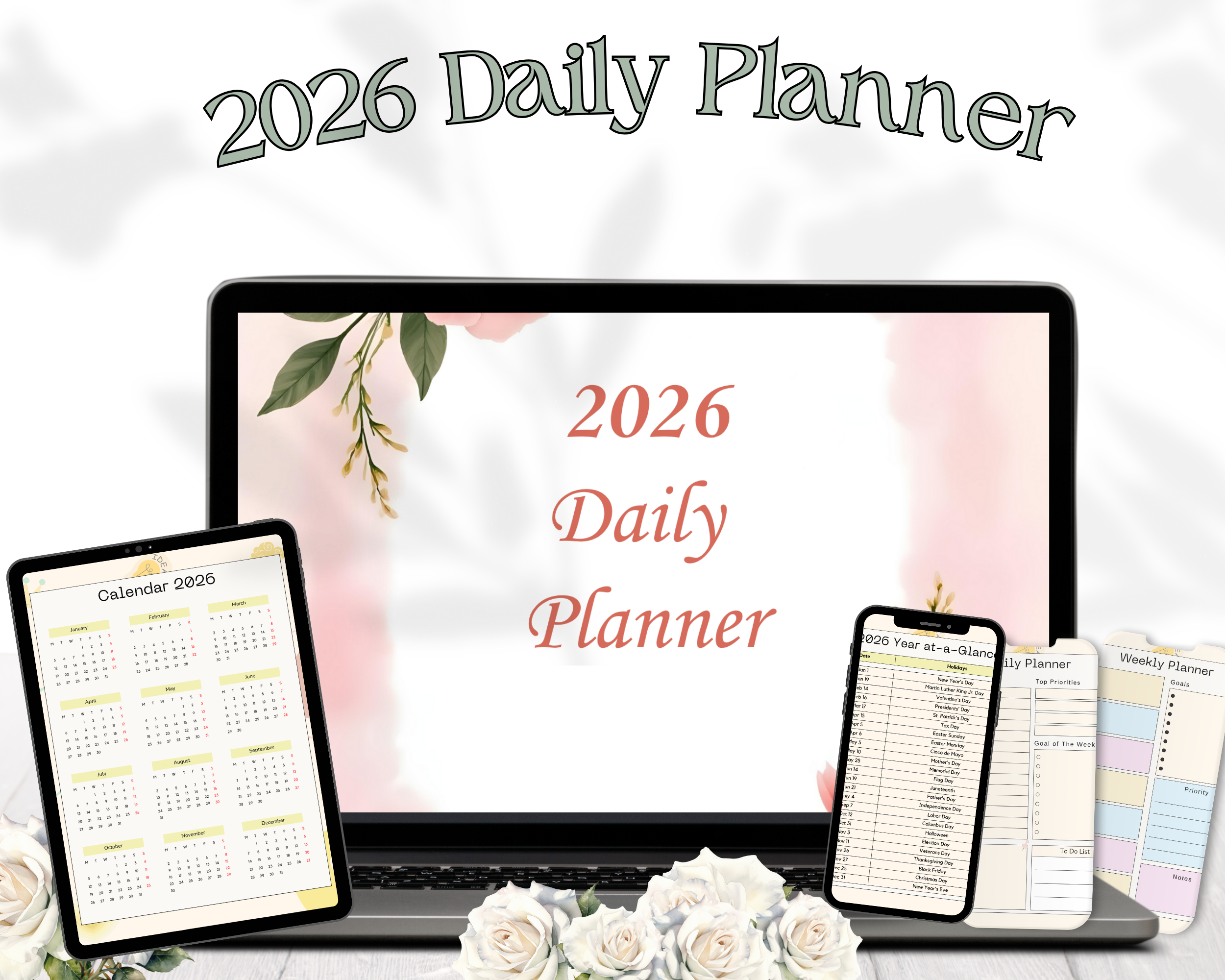 2026 Daily Planner – Editable Canva Template