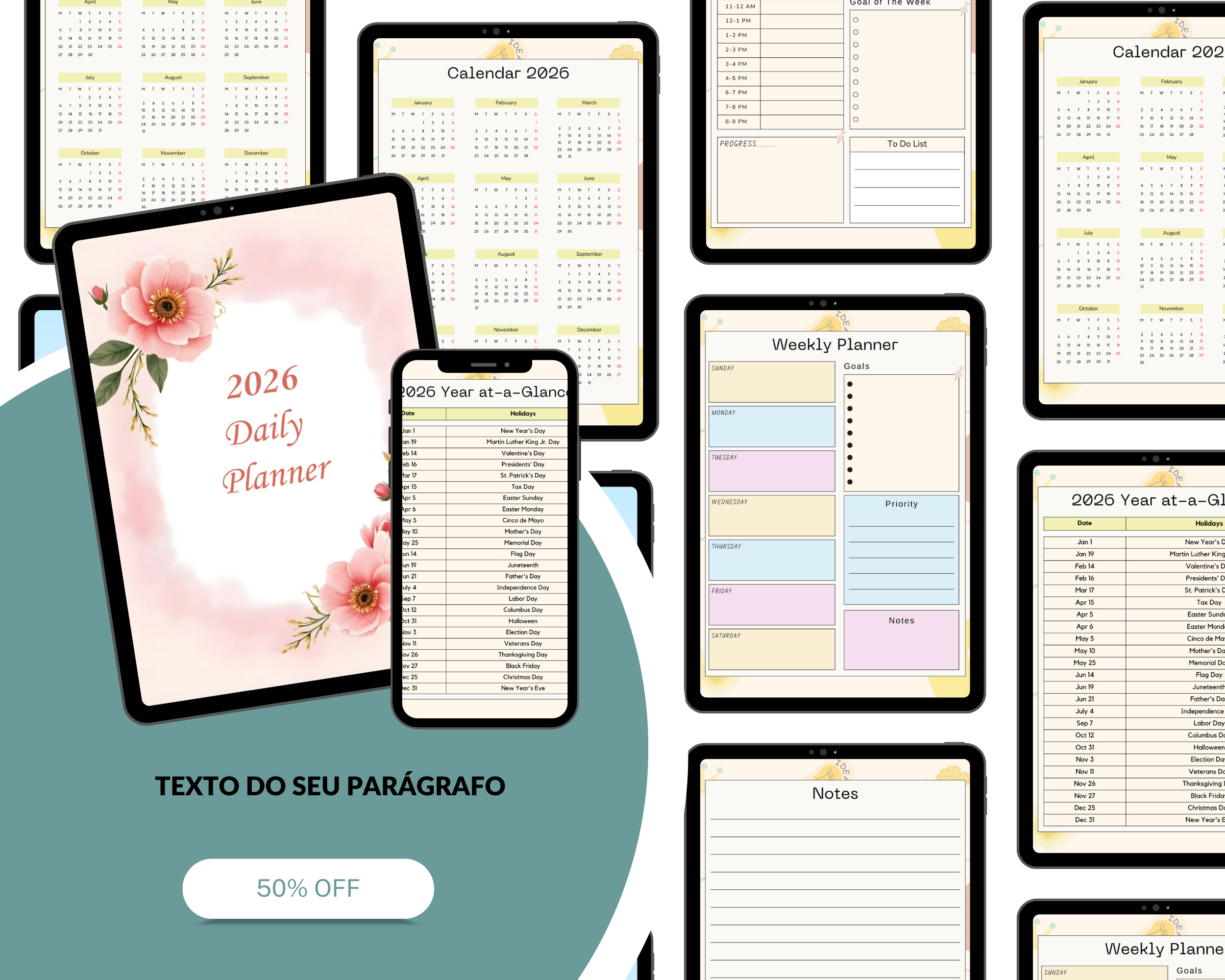 2026 Daily Planner – Editable Canva Template