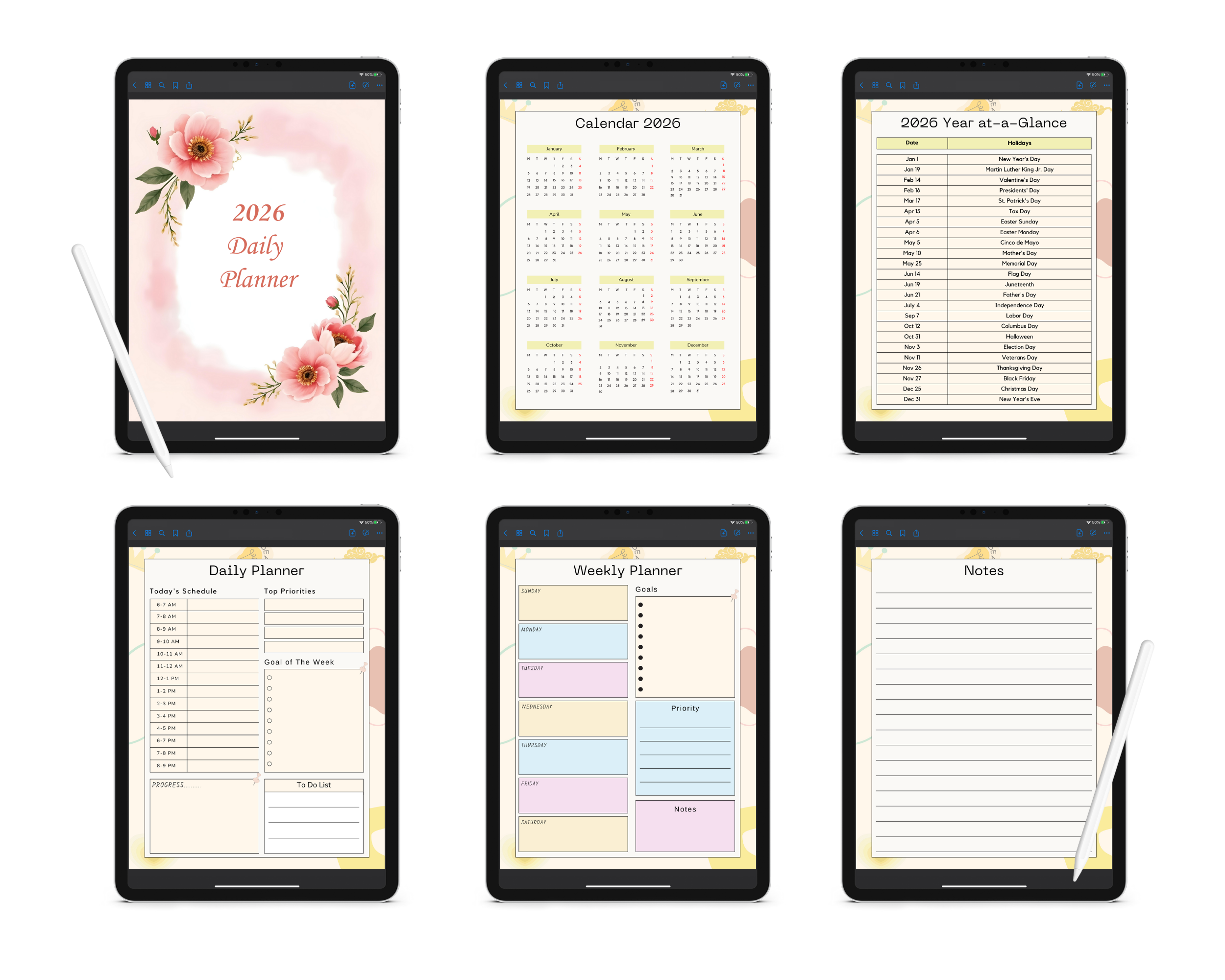 2026 Daily Planner – Editable Canva Template