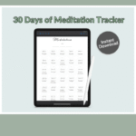 Meditation Tracker – 30 Days of Meditation Tracker Log